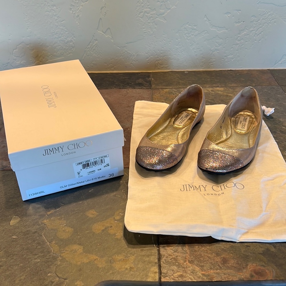 Jimmy Choo, GLM glitter/metal lthr-816 multic size 36